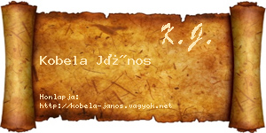 Kobela János névjegykártya